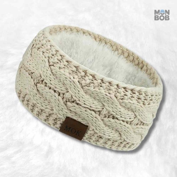 bandeau-cache-oreille-beige-1 Bandeau cache oreille beige, accessoire chaud et stylé