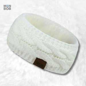 Bandeau cache oreille blanc pour protéger du froid