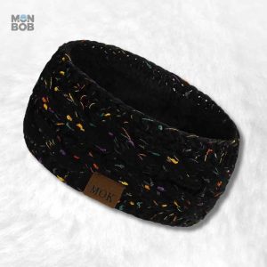 Bandeau cache oreille femme noir élégant et chaud