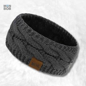 Bandeau cache oreille gris foncé élégant et confortable