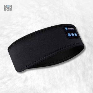 Bandeau écouteur noir en fourrure douce pour un confort optimal