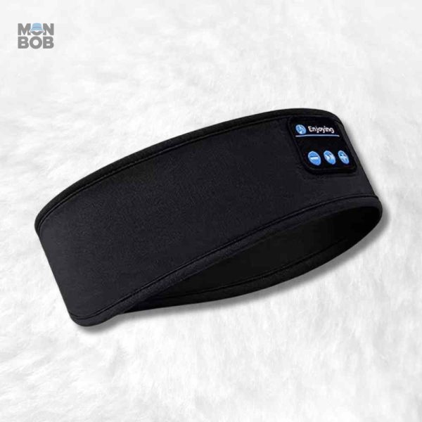bandeau-ecouteur-noir-1 Bandeau écouteur noir en fourrure douce pour un confort optimal