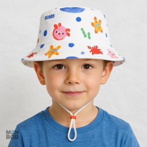 Chapeau enfant style océan, bob blanc pour les petits