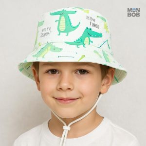 Bob bébé avec motifs de crocodiles, accessoire estival amusant