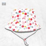 Bob enfant à fleurs rouge, accessoire mode pour petits