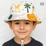 Chapeau enfant motif savane, parfait pour le plein air