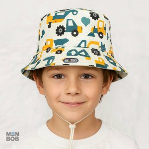 Chapeau enfant avec motif véhicule, protection solaire fun