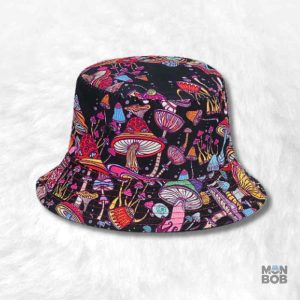 Chapeau festival motif champignon coloré