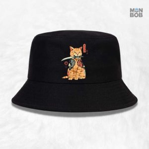 Chapeau Bob style original avec design de chat