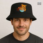 Chapeau Bob unique, motif chat pour un look décontracté