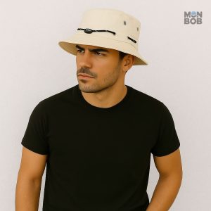 Chapeau crème réglable pour activités en plein air