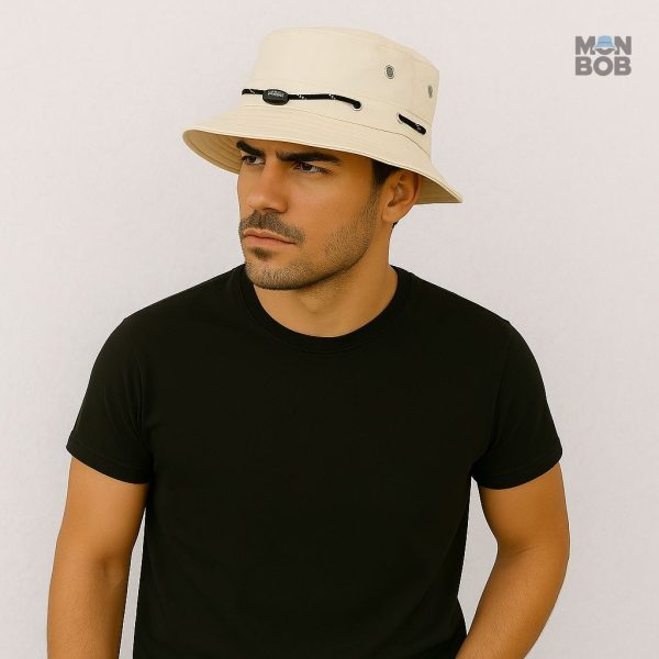 Chapeau crème réglable pour activités en plein air