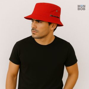 Chapeau bob ajustable en rouge, accessoire tendance