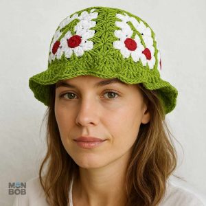 Chapeau en crochet coloré, parfait pour une touche estivale