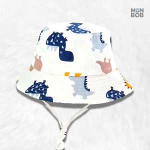 Bob enfant blanc avec motifs de dinosaures colorés