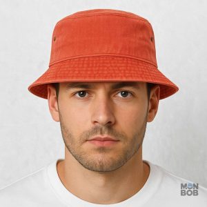 Bob Orange en denim, style décontracté et coloré