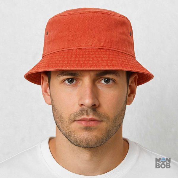 Bob Orange en denim, style décontracté et coloré