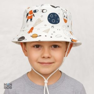 Chapeau enfant motif astronaute, idéal pour sorties ensoleillées