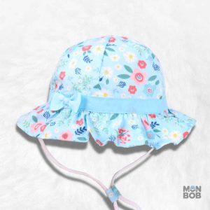 Bob bleu à fleurs pour fille, accessoire de mode estivale