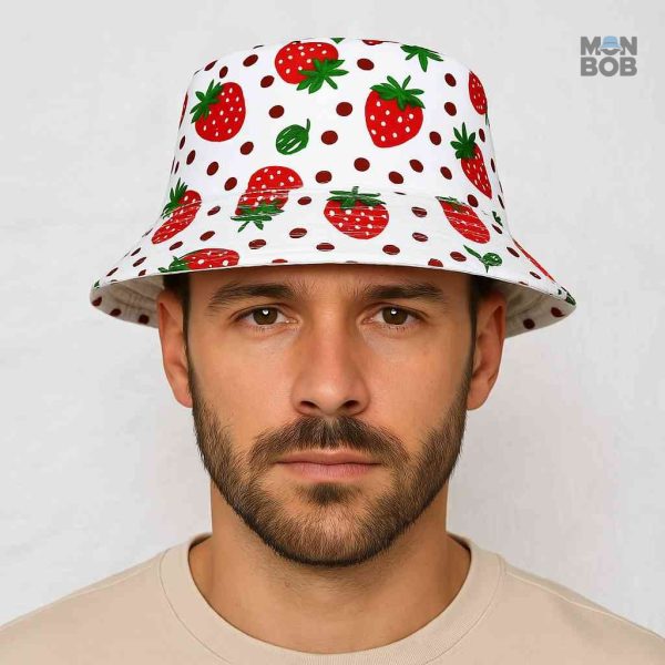 Bob Festival Fraise - Chapeau coloré pour événements en plein air