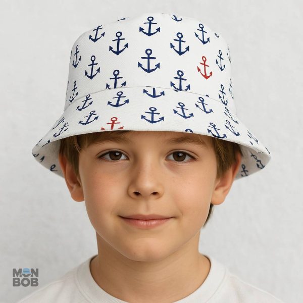 Bob blanc tendance, style marin pour garçons en été