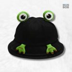 Bob 3D noir avec motif grenouille