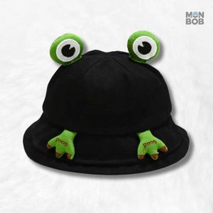 Bob 3D noir avec motif grenouille