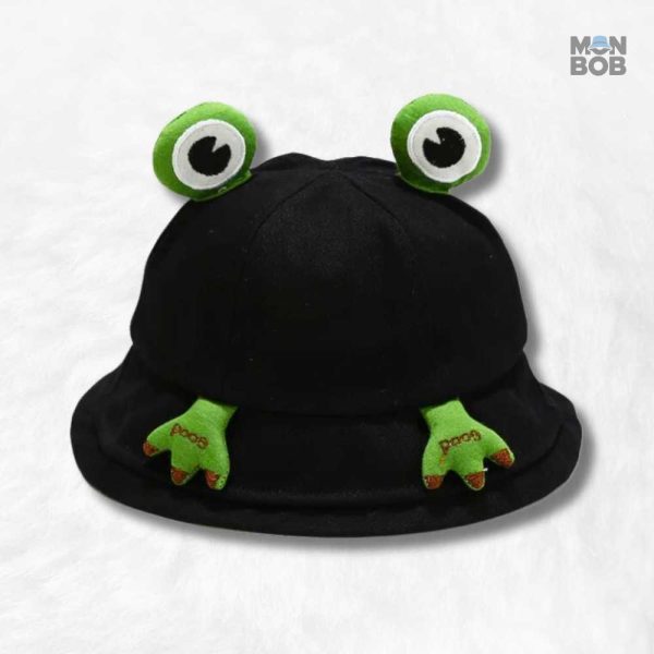 Bob 3D noir avec motif grenouille