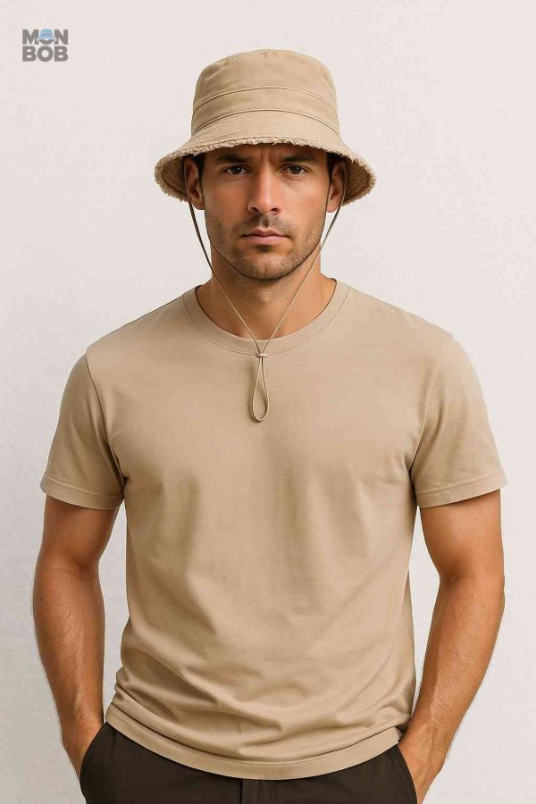Chapeau été beige pour homme, accessoire mode essentiel