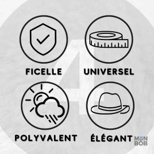 Chapeau bob noir pour homme, tendance et décontracté