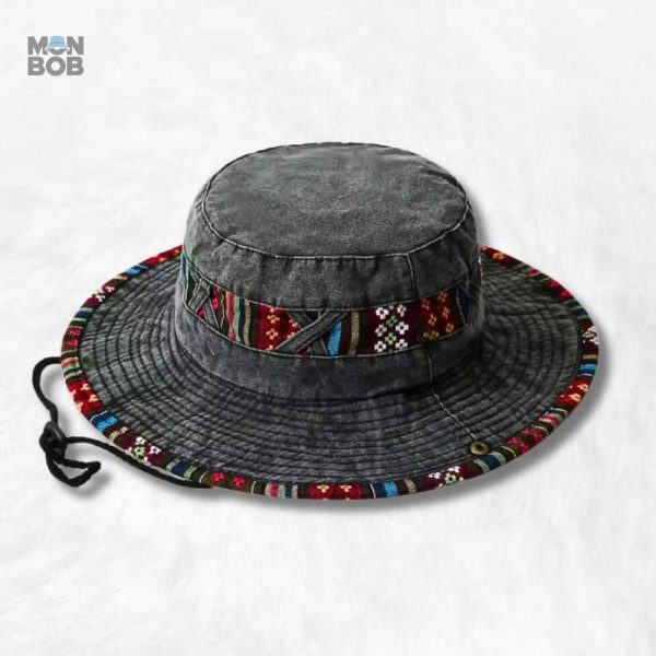 Bob Homme Luxe Noir en tissu élégant pour un style raffiné