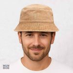 Chapeau bob beige en jean, style décontracté et moderne
