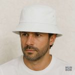 Chapeau Bob Blanc en tissu denim, style décontracté