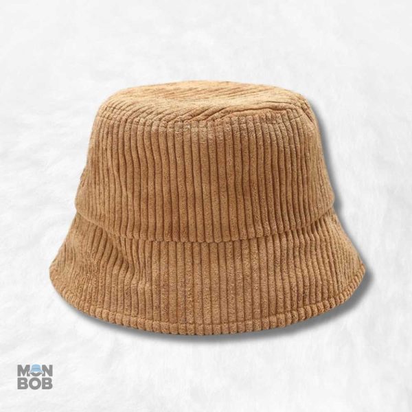 Chapeau bob en velours côtelé, couleur marron, tendance mode
