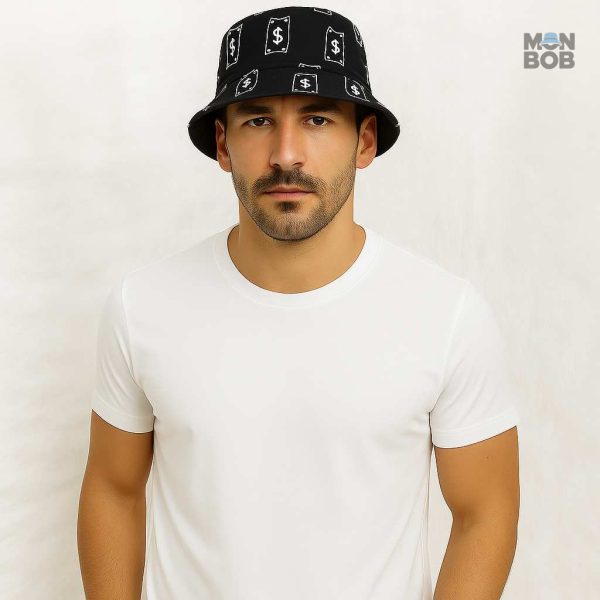 Bob réversible avec motif Money ! accessoire mode unique.