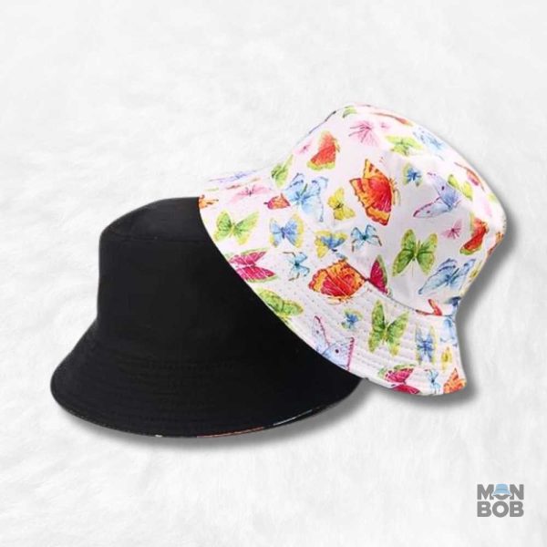 Bob Papillon réversible en tissu léger et coloré