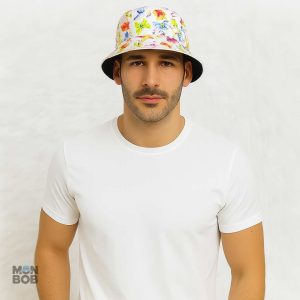 Bob réversible avec motif papillon, style tendance et original