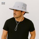 Chapeau bob ficelle pour homme en gris clair