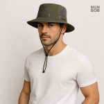 Chapeau léger pour randonnée, couleur vert ficelle pour homme