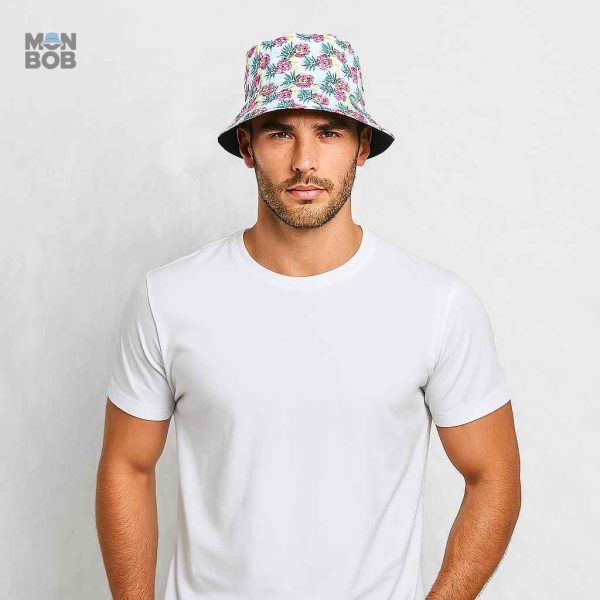 Chapeau réversible avec motif ananas, accessoire tendance