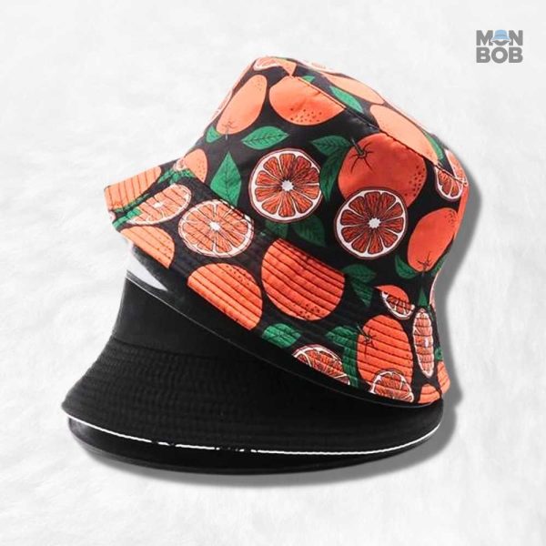 Bob réversible orange pour un style polyvalent et tendance
