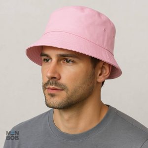 Chapeau bob homme, style décontracté et couleur rose