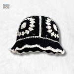 Bob en tricot noir et blanc, accessoire tendance