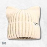 Bonnet crème à oreilles de chat pour un style ludique