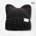Bonnet à oreilles de chat noir, accessoire tendance et stylé