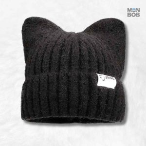 Bonnet à oreilles de chat noir, accessoire tendance et stylé