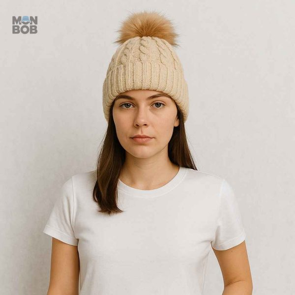 Bonnet beige féminin, style décontracté et confortable