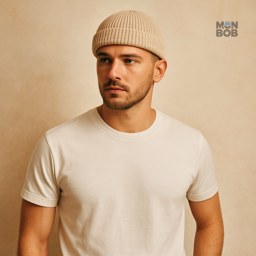Accessoire mode masculin : bonnet beige pour les saisons fraîches