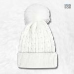 Bonnet blanc pour femme, accessoire tendance et élégant