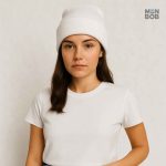 Bonnet blanc féminin, parfait pour l'hiver et les journées fraîches